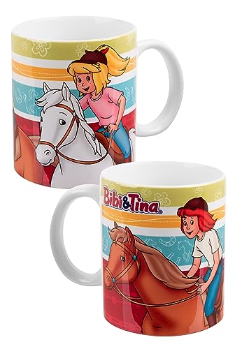 Bibi & Tina Tasse - Stripes - Kaffeetasse Becher Kaffeebecher aus Keramik 320 ml von United Labels