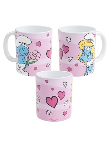 Die Schlümpfe Tasse - Schlumpfine Kaffeetasse Becher Kaffeebecher aus Keramik 320 ml Rosa von United Labels