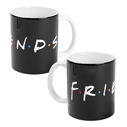 Friends Tasse - Logo Kaffeetasse Becher Kaffeebecher aus Keramik Schwarz 320 ml von United Labels