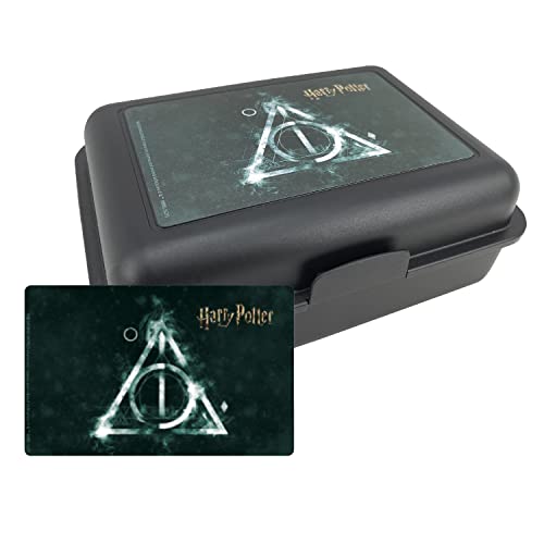 United Labels Harry Potter - Heiligtümer des Todes Brotdose Lunchbox Butterbrotdose mit Trennwand Schwarz von United Labels