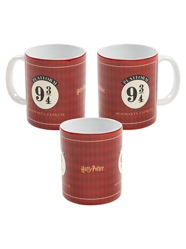 Harry Potter Tasse - Platform 9 3/4 Hogwarts Express Kaffeetasse Becher Kaffeebecher aus Keramik Rot 320 ml von United Labels
