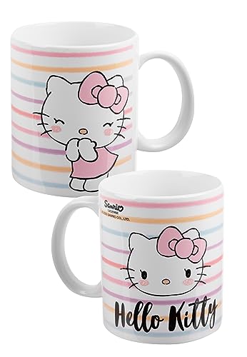 Hello Kitty Tasse - Stripes - Kaffeebecher aus Porzellan 320 ml von United Labels