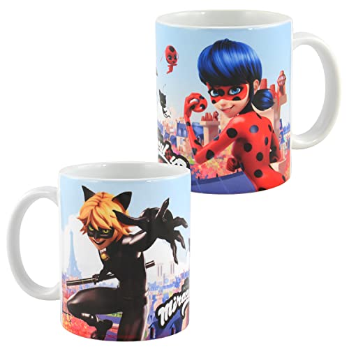 Miraculous Tasse - Ladybug und Cat Noir Kaffeetasse Becher Kaffeebecher aus Keramik 320 ml von United Labels