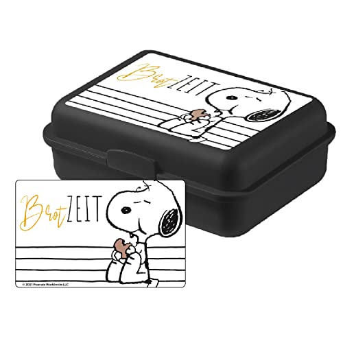 United Labels Peanuts - Snoopy Brotzeit Brotdose Lunchbox Butterbrotdose mit Trennwand Schwarz von United Labels