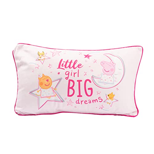 Peppa Wutz Kissen – Little Girl Big Dreams Plüsch Dekokissen Zierkissen Kopfkissen Rosa 40 x 23 cm von United Labels