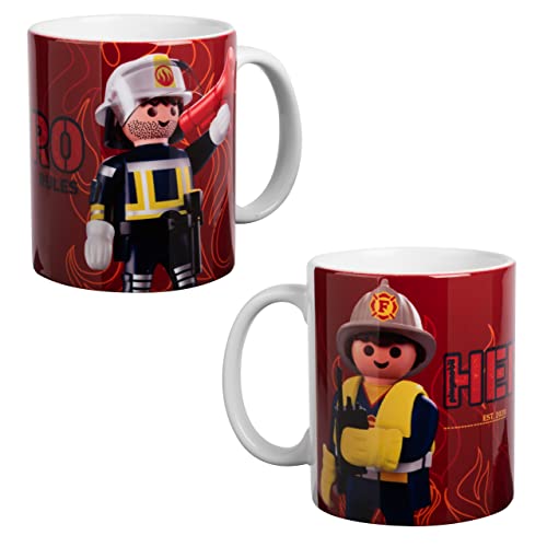 Playmobil Tasse - City Action Feuerwehr Kaffeetasse Becher Kaffeebecher aus Keramik 320 ml von United Labels