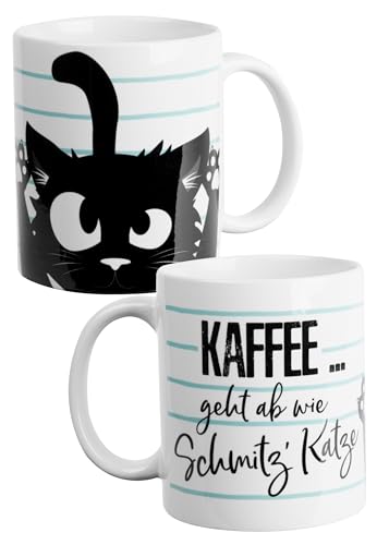Ralf Schmitz Tasse - Kaffee geht ab wie Schmitz' Katze Kaffeetasse Becher Kaffeebecher aus Keramik 320 ml von United Labels