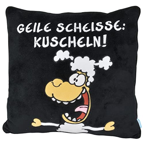 United Labels Ralph Ruthe Kissen Thorsten Dörnbach - Geile Scheiße: Kuscheln! Plüsch Dekokissen Sitzkissen 35 x 35 cm von United Labels