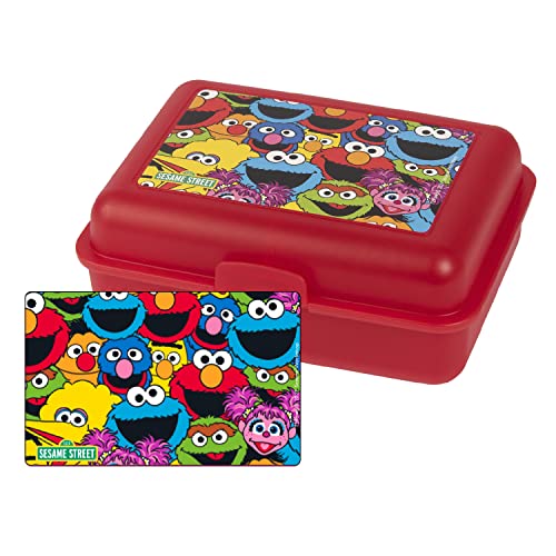 United Labels Sesamstraße Brotdose mit Trennwand 17,5x12,8x6,9 cm, Rot, Lunchbox Alle Freunde, Brotbox spülmaschinenfest von United Labels