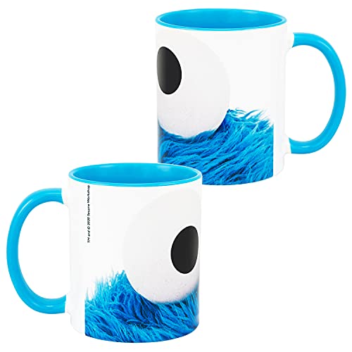 Sesamstraße Tasse - Krümelmonster Kaffeetasse Becher Kaffeebecher aus Keramik Weiß/Blau 320 ml von United Labels