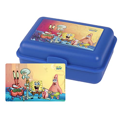 United Labels Spongebob Schwammkopf Brotdose - Alle Freunde Lunchbox Butterbrotdose mit Trennwand Blau von United Labels