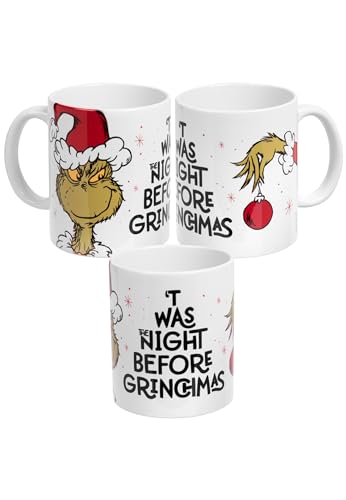 The Grinch Tasse - Twas the night before Grinchmas - Kaffeetasse Becher Kaffeebecher aus Keramik Weiß 320 ml von United Labels