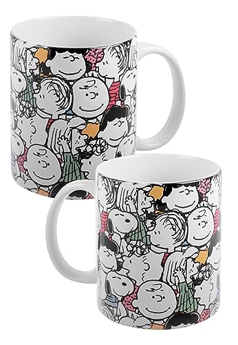 The Peanuts Tasse Snoopy - Allover - Kaffeetasse Becher Kaffeebecher aus Keramik 320 ml von United Labels