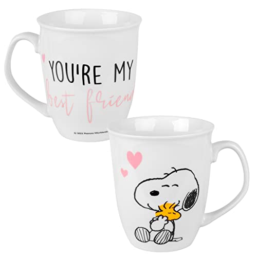 The Peanuts Tasse Snoopy - You´re my best friend Tasse Kaffeetasse Kaffeebecher Weiß aus Keramik 280 ml von United Labels
