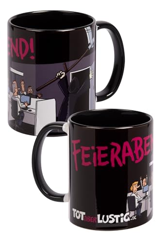 Tot aber lustig Tasse - Feierabend! Michael Holtschulte Kaffeetasse Becher Kaffeebecher aus Keramik 320 ml von United Labels