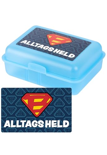 United Labels Bastian Bielendorfer Brotdose - Alltagsheld Butterbrotdose mit Trennwand Lunchbox Blau von United Labels