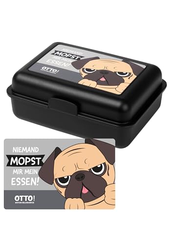 United Labels Bastian Bielendorfer Brotdose - Otto! Niemand mopst mir mein Essen! Butterbrotdose mit Trennwand Lunchbox Schwarz von United Labels