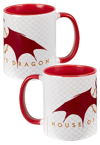 United Labels House of the Dragon Tasse Kaffeebecher aus Keramik Weiß/Rot 320 ml von United Labels