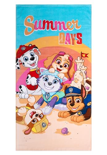 United Labels Paw Patrol - Summer Days Kinder Strandtuch Badetuch Handtuch 100% Baumwolle 140 x 70 cm von United Labels