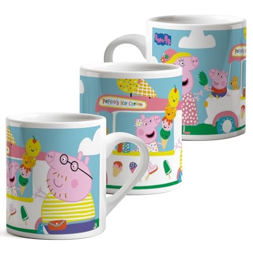 United Labels Peppa Wutz Tasse für Kinder 230 ml, Peppas Ice Cream, Kindertasse aus Keramik, Kinderbecher von United Labels