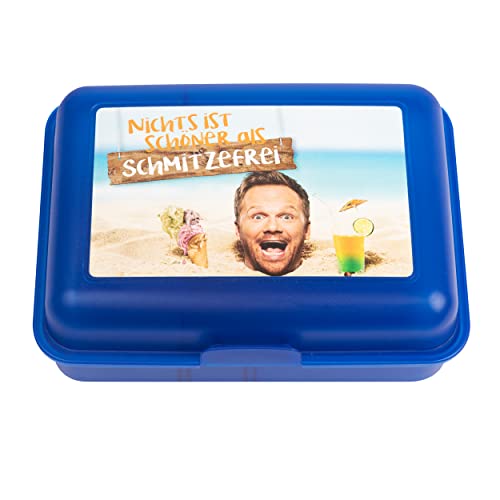 United Labels Ralf Schmitz Brotdose - Nichts ist schöner als Schmitzefrei Butterbrotdose mit Trennwand Lunchbox Blau von United Labels