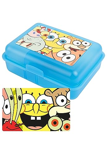 United Labels Spongebob Schwammkopf Brotdose - Spongebob Allover - Lunchbox Butterbrotdose mit Trennwand Türkis von United Labels