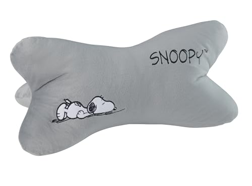 United Labels The Peanuts Snoopy Leseknochen - Nackenkissen Nackenrolle Lesekissen Kissen Stützkissen für Bücher und Tablets Grau 40 x 20 cm von United Labels