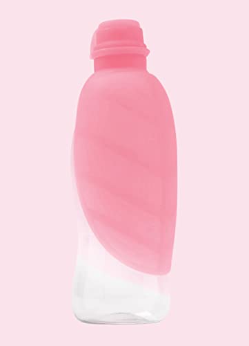 United Pets Leaf Design Wasserspender, zum mitnehmen für Hunde, aus Silikon, Farbe Rosa. Wasserspender zum mitnehmen von United Pets