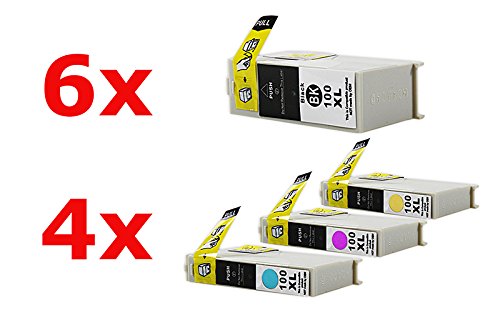 Kompatibel für Lexmark Intuition S 508 Tinten Sparset Black, Cyan, Magenta, Yellow - No.100 XL / 0014N1092E - 0014N1095E - Inhalt: 6 x 21 ml & 12 x 9,6 ml von United Toner
