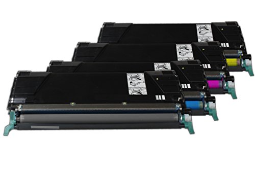 Rebuilt für Lexmark C 522 - C522 - Toner CMYK - Für ca. 1 x 4.000 & 3 x 3.000 Seiten (5% Deckung) von United Toner