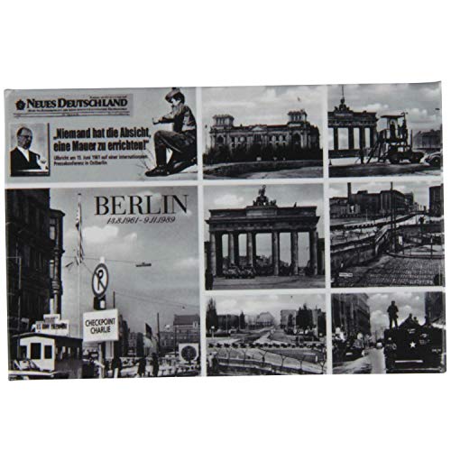 Kühlschrank-Magnet Berlin | Mehr-Bild schwarz weiß | Starker Halt | Foto-Magnet 8 x 5,5 cm | typisches Souvenir von United1871