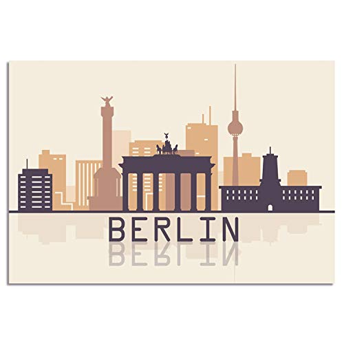 Kühlschrank-Magnet Berlin | Skyline Illustration | Starker Halt | Foto-Magnet 8 x 5,5 cm | typisches Souvenir von United1871