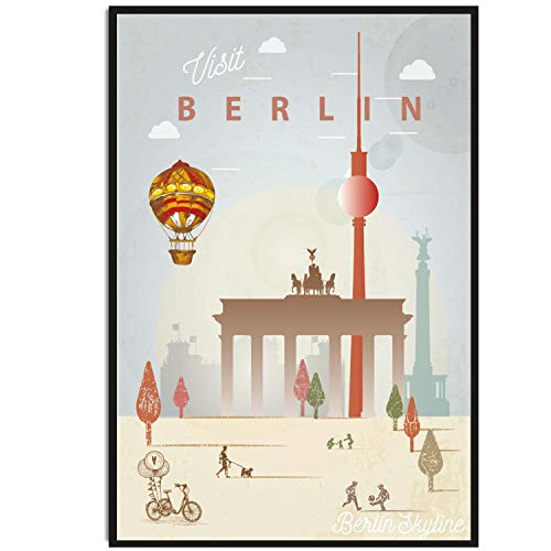 Kühlschrank-Magnet Berlin | Skyline Ilustration | Starker Halt | Foto-Magnet 8 x 5,5 cm | typisches Souvenir von United1871