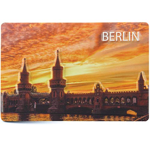 Magnet BERLIN | Oberbaumbrücke | Mini-Blechschild 9x6 cm mit Relief Stanzung | typisches Souvenir & Geschenk von United1871