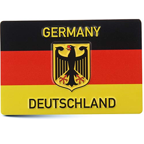 Magnet Deutsche Flagge mit Adler | Mini-Blechschild 9x6 cm mit Relief Stanzung | GERMANY & Bundeswehr Souvenir von United1871