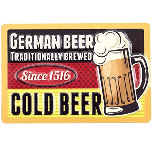 Magnet German Beer | Mini-Blechschild 9x6 cm mit Relief Stanzung | typisches Souvenir & Geschenk von United1871