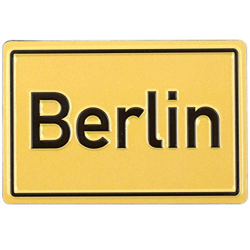 Magnet Ortsschild Berlin | Mini-Blechschild 9x6 cm mit Relief Stanzung | typisches Souvenir & Geschenk von United1871