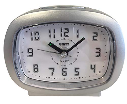 Unity LED-Wecker mit Signalton – 49026, Silber, 9 x 7.5 x 4.5cm von Unity