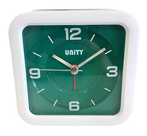 Unity Quadratischer Piepton-Wecker – 49021, Kunststoff, Grün/Weiß, 9.5 x 9.5 x 4.5 cm von Unity