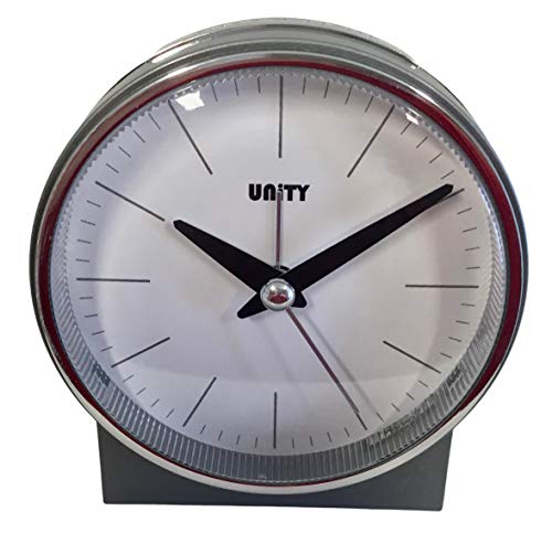 UNITY Wecker Glockenwecker – 49029, Metall, Silber, 10.5 x 10.5 x 6.5 cm von Unity