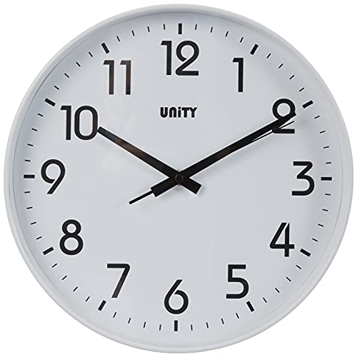 Unity Wanduhr, Fradley, Silent Sweep, Modern, Weiß, 30 cm von Unity