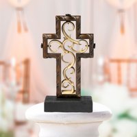 Terra-Cotta Einheits-Kreuz Skulptur Aus Skulptiertem Seil & Glasierter Elfenbein-Hochzeitszeremonie von UnityCross