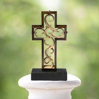 Unity Cross ® Aged Black Umber Mit Handglasierter Elfenbeinfarbe Candle Sand Elegante Alternative von UnityCross