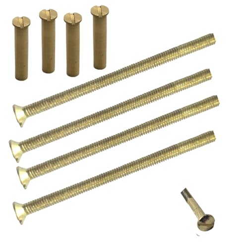 M3 Messing Türgriffschrauben mit Bolzenverbindungshülse männlich auf weiblich für Türgriff, Knäufe, Rosetten und andere 4 Stück M3 Messing Türgriffschrauben mit Bolzenverbindungshülse männlich auf weiblich für Türgriff, Knäufe, Rosetten und andere 4 Stück von Universal Hardware