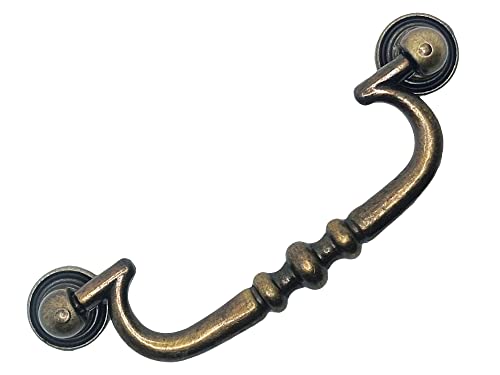 Universal Hardware Vintage Messing Schubladengriff Massiv Schrank Drop Schwanenhals Griffe Old Brass (403G) von Universal Hardware