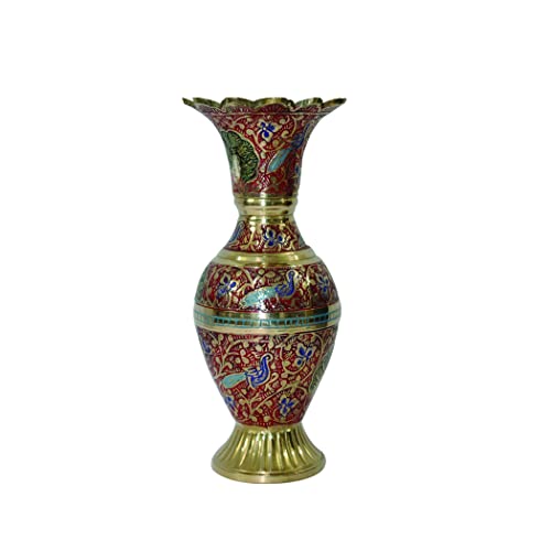 UNIVERSAL HUB Traditionelle Blumenvase Antike Messing Topf Mittelstücke Indische Dekorative Designer Vase für Home Office Diwali Dekorationen Geschenkartikel von Universal Hub