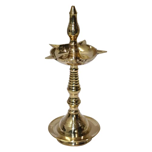 Universal Hub Messing Diya Kerala Samai Indischer Tempel Dekor Traditionelle Gravierte Öllampe Diwali Pooja Samagri Hindu Navratri Diya Lampe Religiöse Gegenstände von Universal Hub