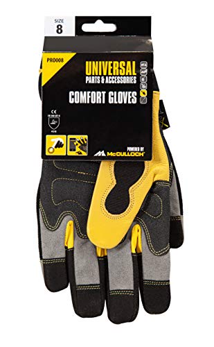 Universal Handschuhe Größe 8, PRO008: Arbeitshandschuhe für Gartenarbeiten, lederverstärkte Innenfläche, wasserresistente Polyester-Rückseite (Artikel-Nr. 00057-76.165.18), Grau von UNIVERSAL