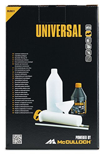 Universal Rasenmäher Service-Set, OLO031: Wartungs-Set für Benzinmotoren enthält 4-Takt-Öl, Absaugspritze, Trichter und Flasche (Artikel-Nr. 00057-76.164.31)Standart von Universal