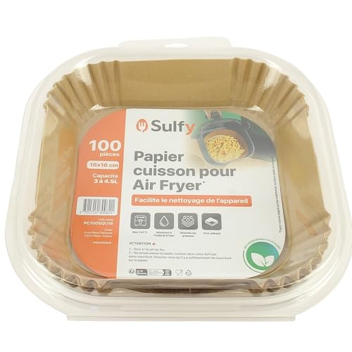 Air Fryer Backpapier, 16 x 16 cm, 100 Stück von Universel